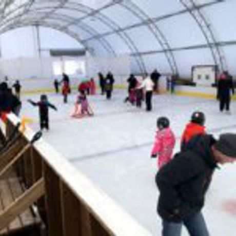 Covered Ice Skating Hockey Rink